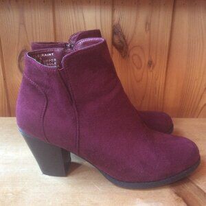 Charles Albert Suede Upper Western Burgundy/Wine Boho Ankle Booties Size 9